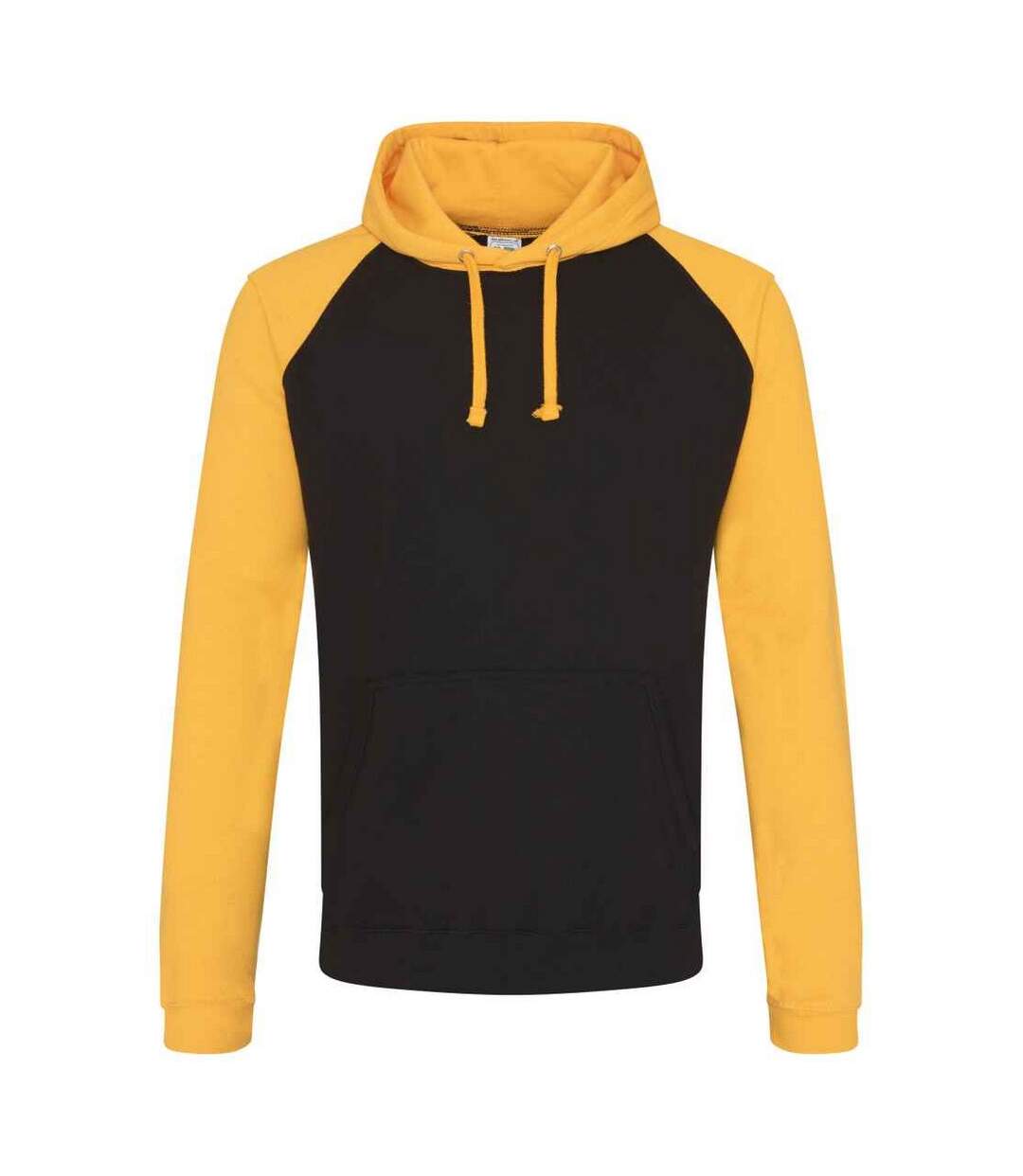 Sweat À Capuche Adulte Noir Vif Jaune Or Awdis-1