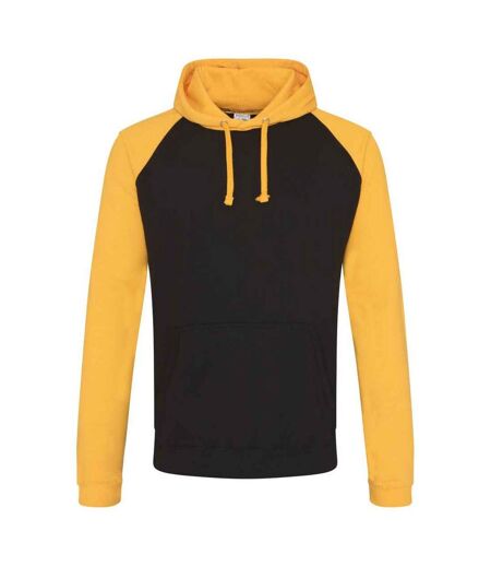 Sweat À Capuche Adulte Noir Vif Jaune Or Awdis