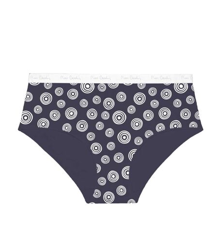 Lot de 3 culottes femme  en coton uni imprimé ceinture fine 2cm Pck29 Pierre Cardin