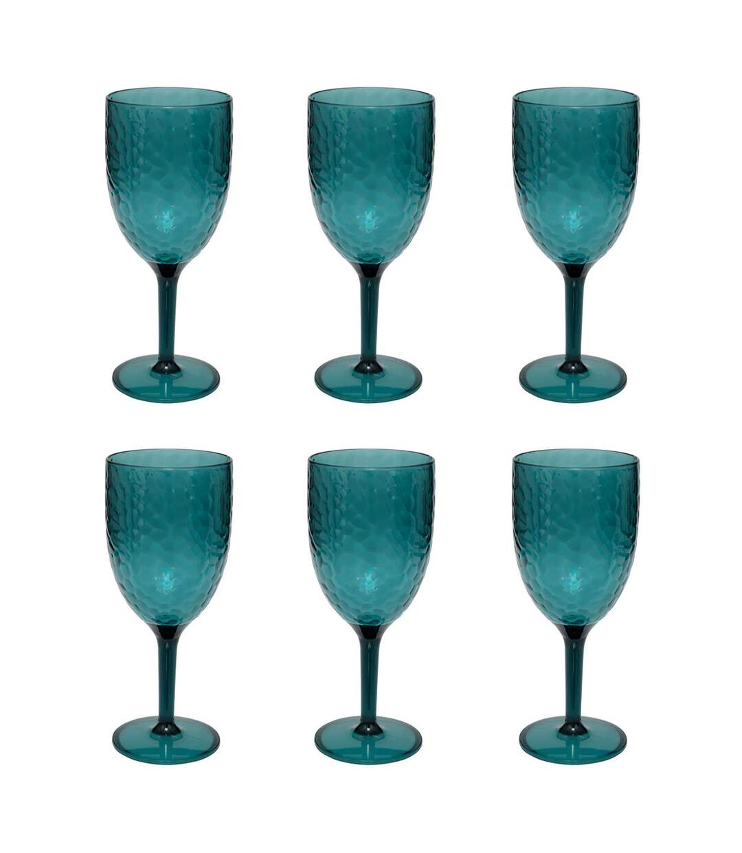 Lot de 6 Verres à Pied Réutilisables Estiva 35cl Bleu Pétrole-1