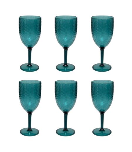 Lot de 6 Verres à Pied Réutilisables Estiva 35cl Bleu Pétrole