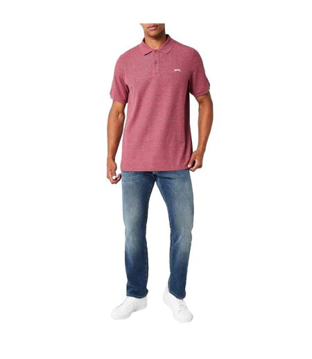 Polo Motif/style Logo Brodé Homme Bordeaux Chiné Slazenger