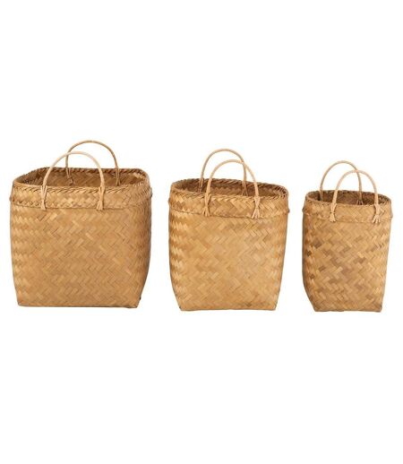 Lot de 3 Paniers Déco Rotin 50cm Naturel