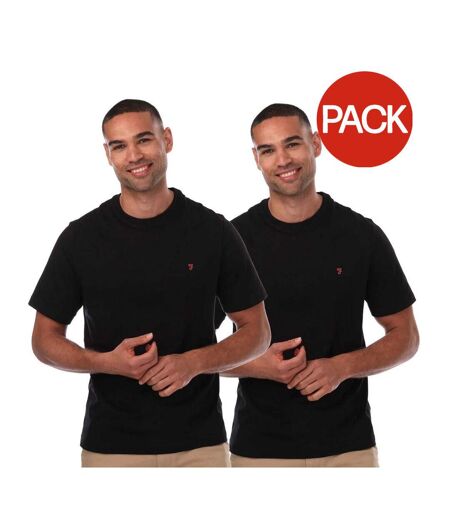 Pack Of 2  Mens Dani T-shirt  Black Farah
