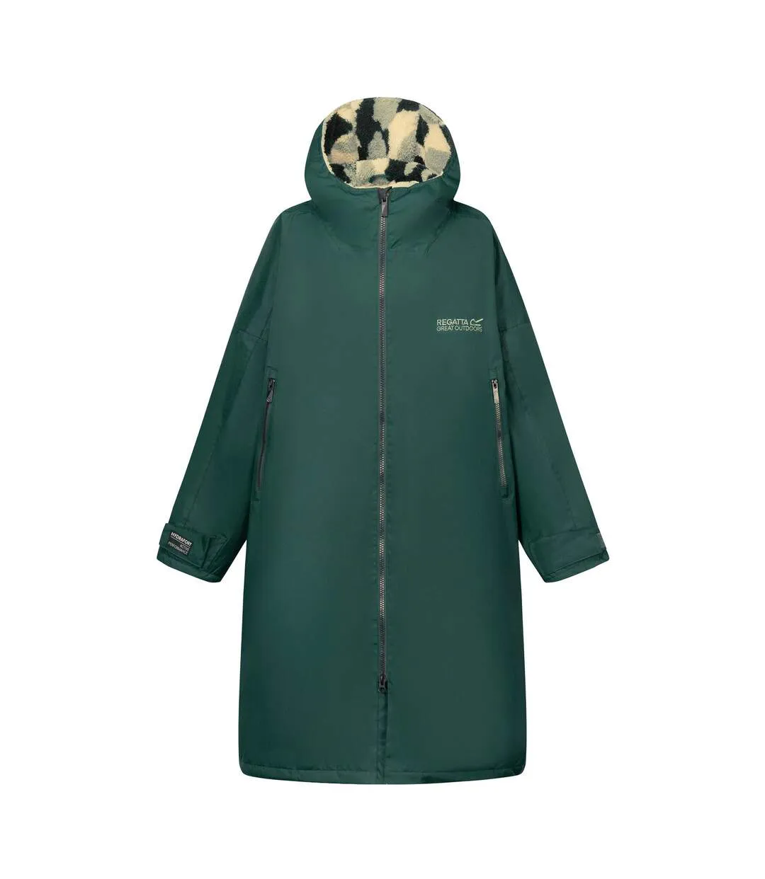 Peignoir À Langer Imperméable Motif/style Coup De Brosse Adulte Vert Forêt Regatta-2