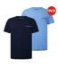 Pack Of 2  Mens Logo Crew Neck T-shirt  Black Blue Emporio Armani EA7-1