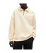 Mens Darasail Logo Zip Neck Sweatshirt Beige Hugo-4