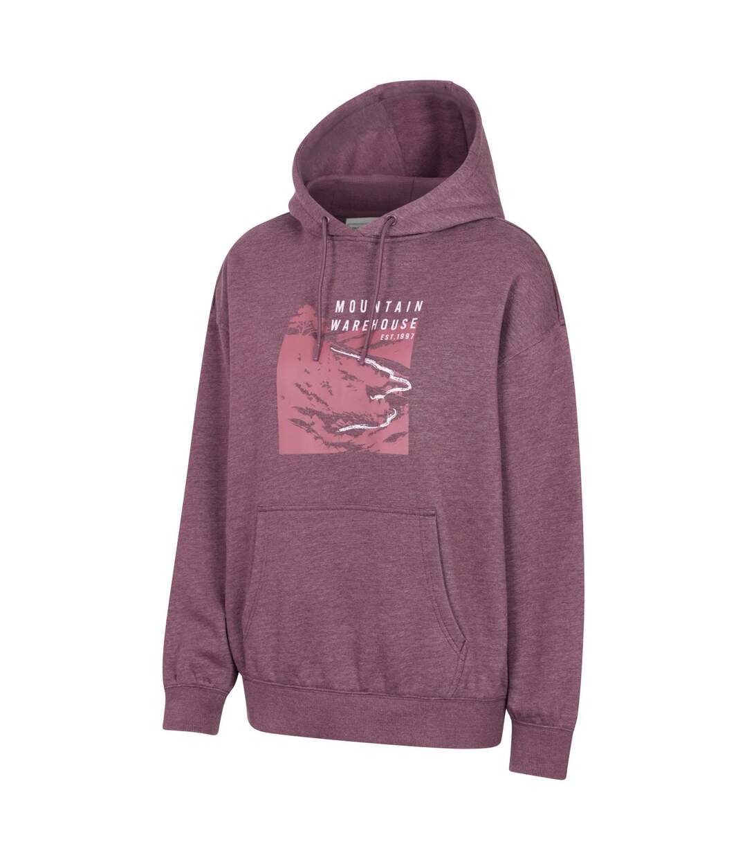 Womens/ladies Winding Trek Relaxed Fit Hoodie Burgundy Mountain Warehouse-3