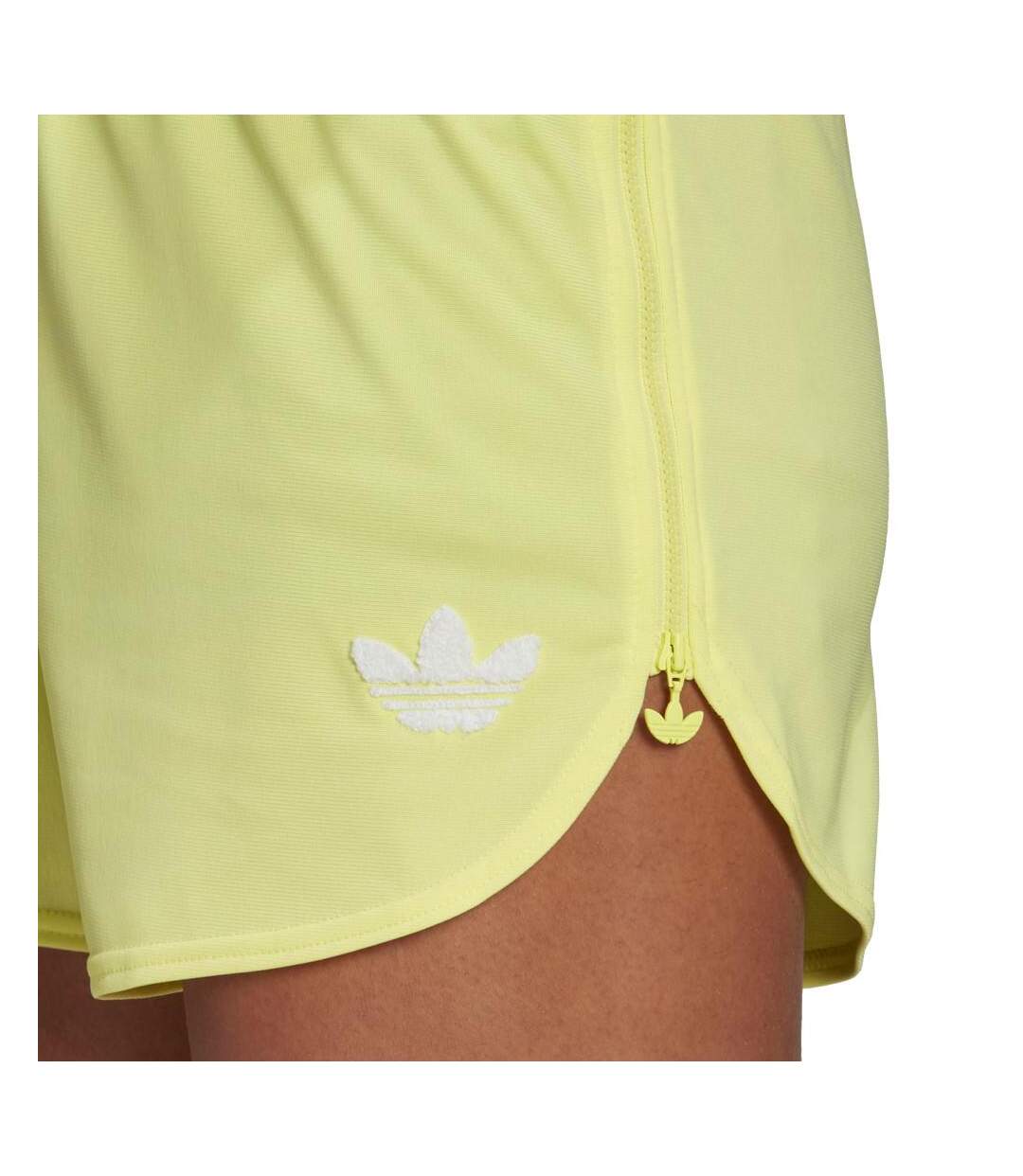 Short Jaune fluo Femme Adidas Zip-Up - 14A