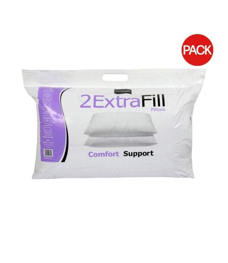 Pack of 2  Extra fill pillow  one size white Easy Comfort