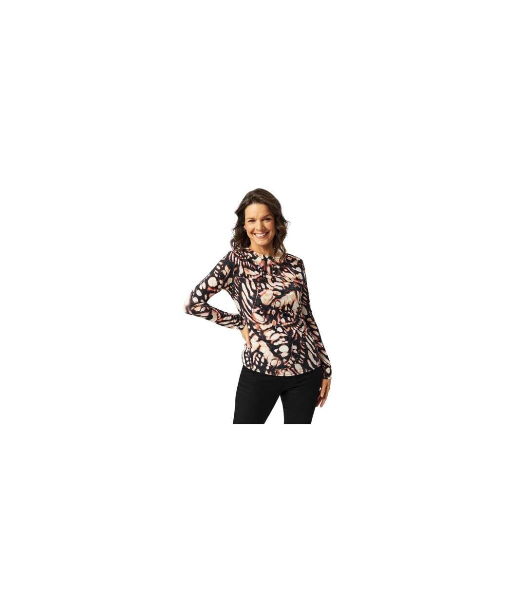 Blouse Motif/style Papillon Femme Vert Jaune Pâle Biba-1