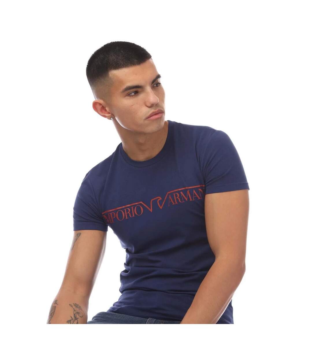 T-shirt homme bleu Emporio Armani-3
