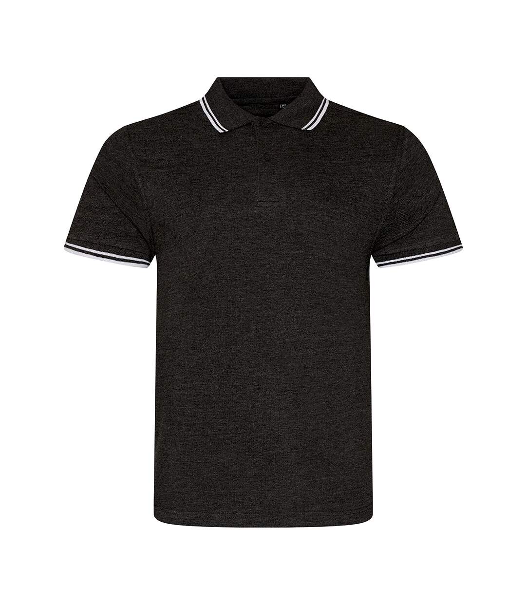 Mens t-shirt polo hommes gris foncé / blanc AWDis