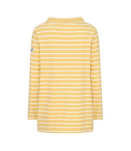 Womens/ladies Striped Roll Neck Sweatshirt Lemon Lazy Jacks
