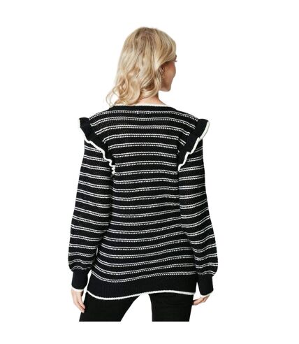 Womens/ladies stripe frill tunic black Principles