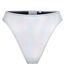 Womens/ladies Holographic High Waist Bikini Bottoms Metallic Silver Brave Soul-2