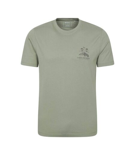 T-shirt Motif/style Imprimé Sur Poitrine Lake District Homme Vert Kaki Mountain Warehouse