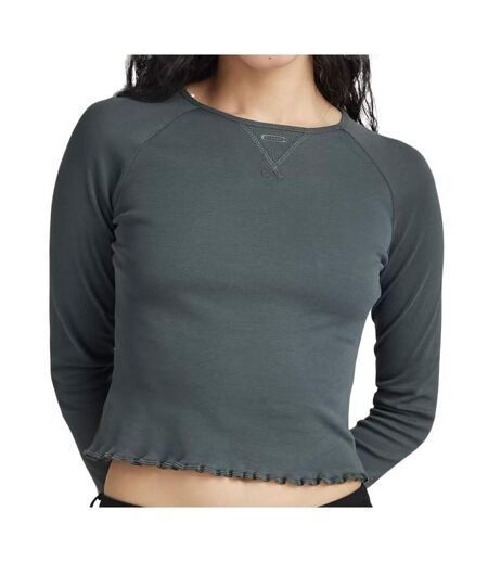 T-shirt manches longues vert foncé femme g-star cropped baby sis raglan