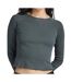 T-shirt manches longues vert foncé femme g-star cropped baby sis raglan-1