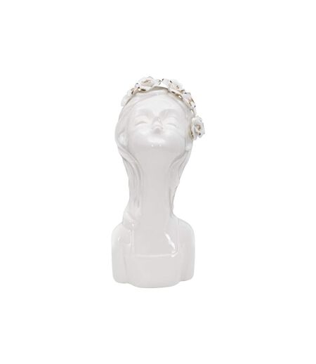 Vase Déco en Porcelaine Young Lady Roses 26cm Blanc
