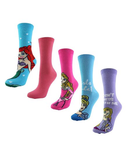 Ladies 5 Pack Princess Socks | Cute Funny Novelty Disney Socks | Disney Gifts