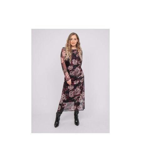 Robe longue en mesh motif roses IRMA - Dona X Lisa