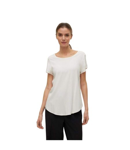 Womens/ladies Bella Scoop Neck Regular T-shirt Snow White Vero Moda