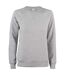 Womens/ladies Premium Organic Cotton Sweatshirt Grey Melange Clique-1