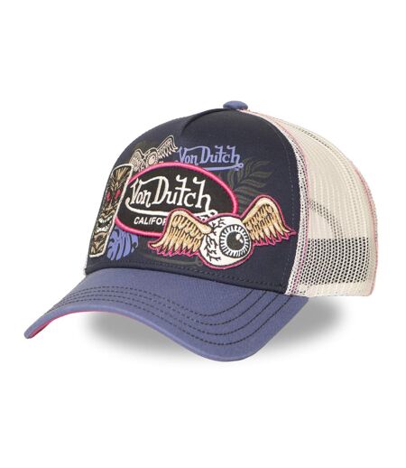 Casquette trucker avec filet et devant imprimé avec écussons Patches Vondutch