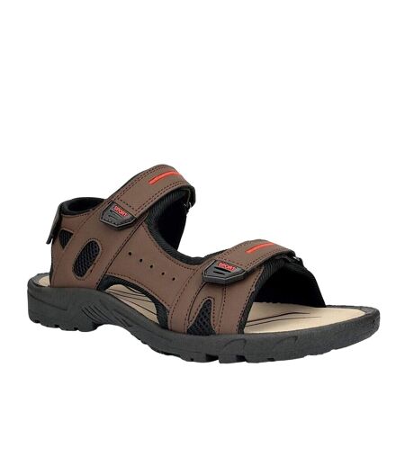 Sandales de sport à scratch homme marron PDQ