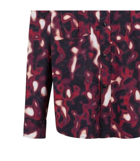 Mens Abstract Long-sleeved Shirt Medium Pink Boss
