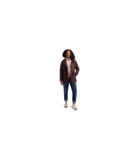 Veste Imperméable Longue À Capuche 3-en-1 Kamila Femme Marron Foncé Trespass