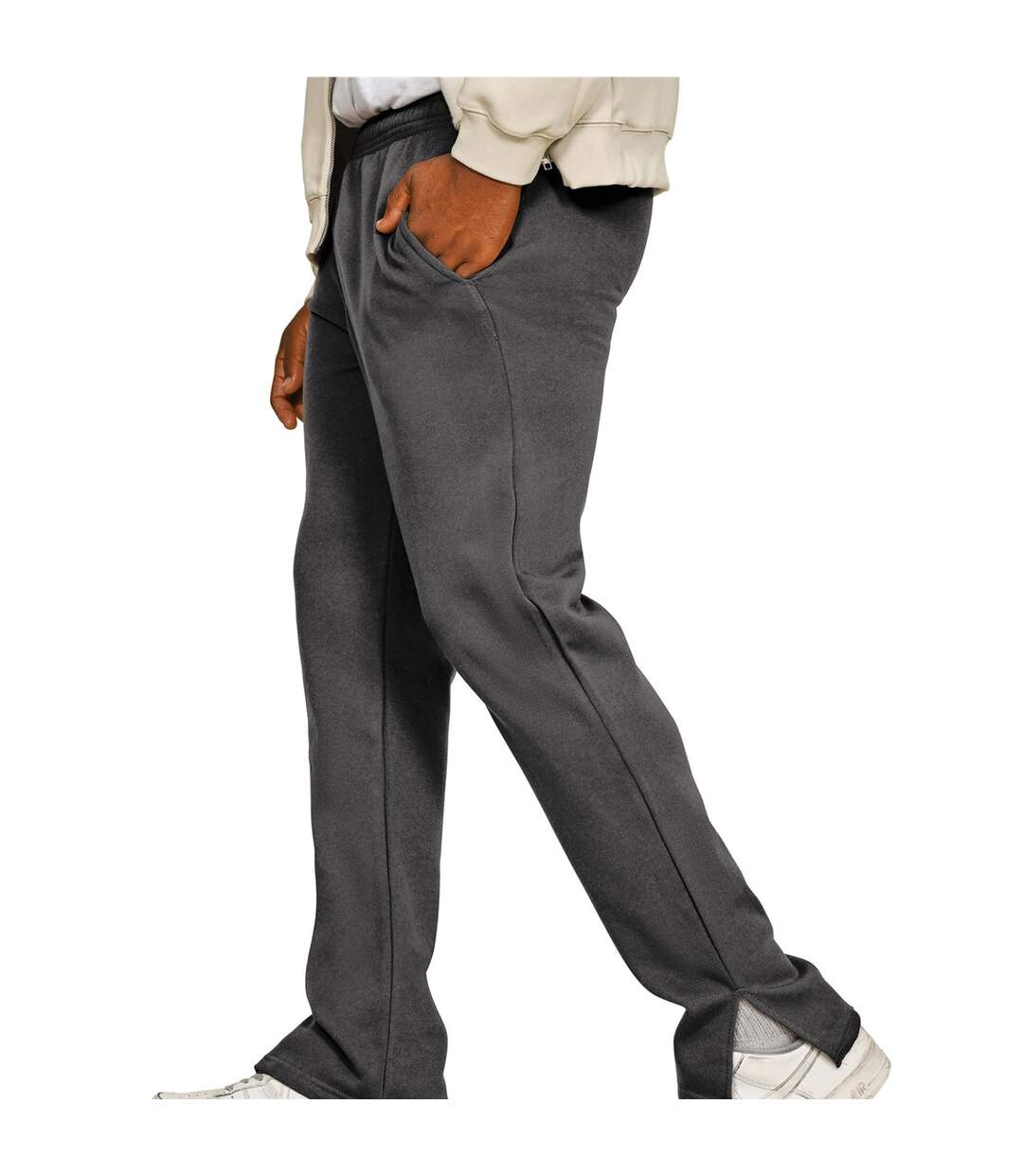 Mens Blended Core Ringspun Cotton Regular Jogging Bottoms Charcoal Casual Classics-1