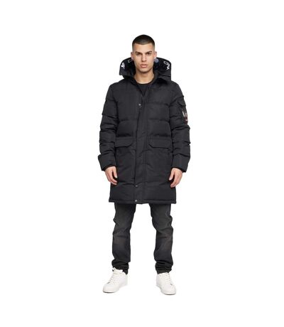 Mens Milwaka Long Padded Jacket Black Crosshatch