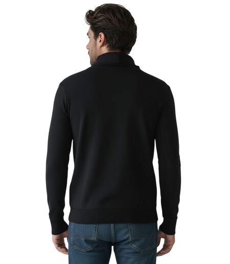 Pull noir à  manches longues avec col en boule et lacet, pour un look décontracté et stylé