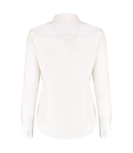 Chemise À Manches Longues En Tissu Extensible Oxford Pour Dames Et Demoiselles Blanc Kustom Kit