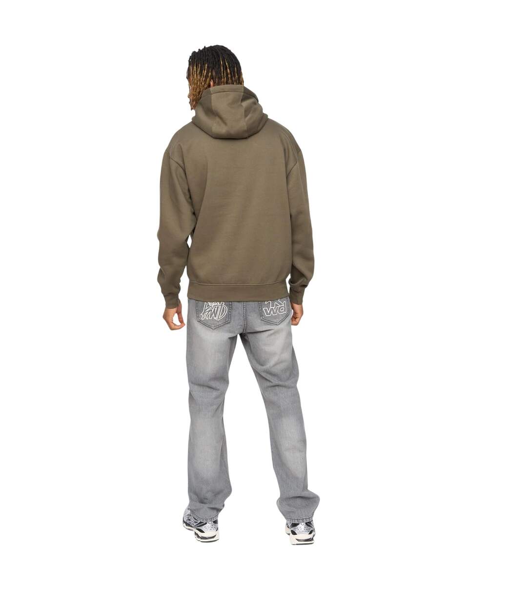 Sweat À Capuche Motif/style Tirets Homme Kaki Kings Will Dream-3