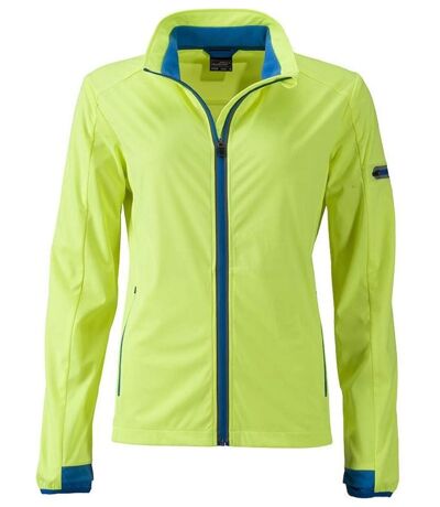 Veste softshell sport - Femme - JN1125 - jaune vif et bleu vif