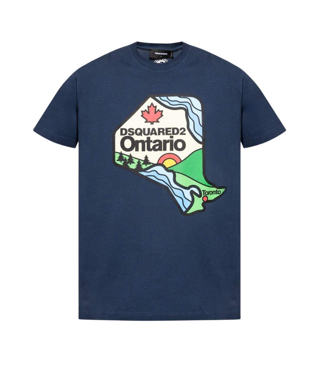T-shirt Motif/style Logo Ontario Adulte Bleu Marine Foncé DSquared2-1