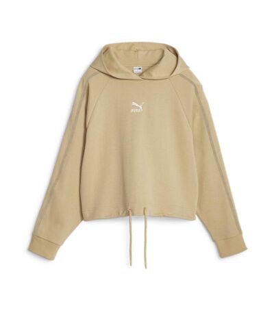 Sweat à Capuche Beige Femme Puma Cropped - M