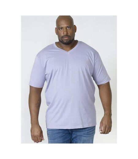 Duke Mens Signature 2 King Size Cotton V Neck T-Shirt (Pale Grape)
