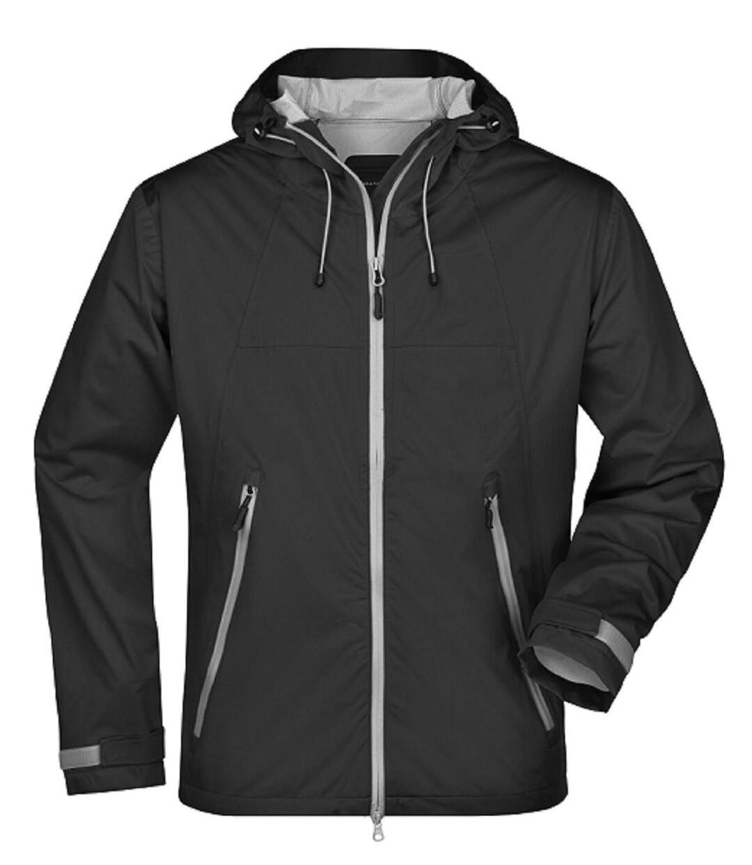 Veste softshell à capuche - Homme - JN1098 - noir et argent-1