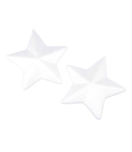 Lot de 2 Étoiles de Noël Christmas 15cm Blanc