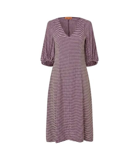 Robe Mi-longue Manches ¾ Motif/style À Rayures Femme Rose Stine Goya