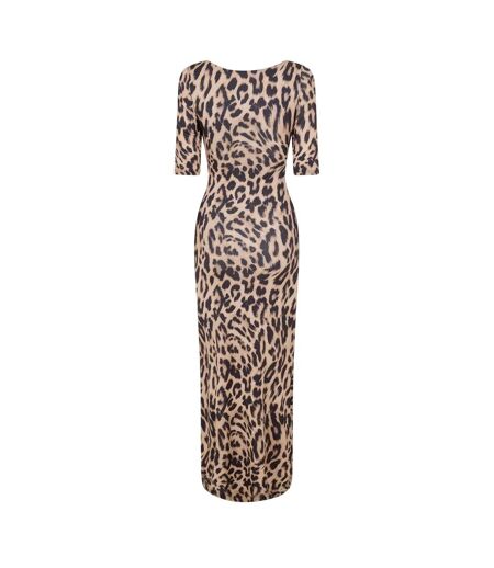Robe Moulante Manches ¾ Leo Iris Femme Marron Never Fully Dressed
