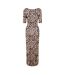 Robe Moulante Manches ¾ Leo Iris Femme Marron Never Fully Dressed-3