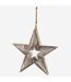 Hill Interiors Wooden Star Hanging Ornament (Brown/White) (One Size)