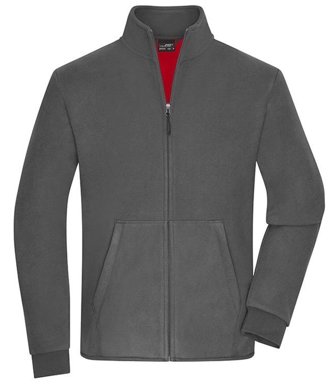 Veste polaire zippée - Homme - JN1322 - gris carbone et rouge-2