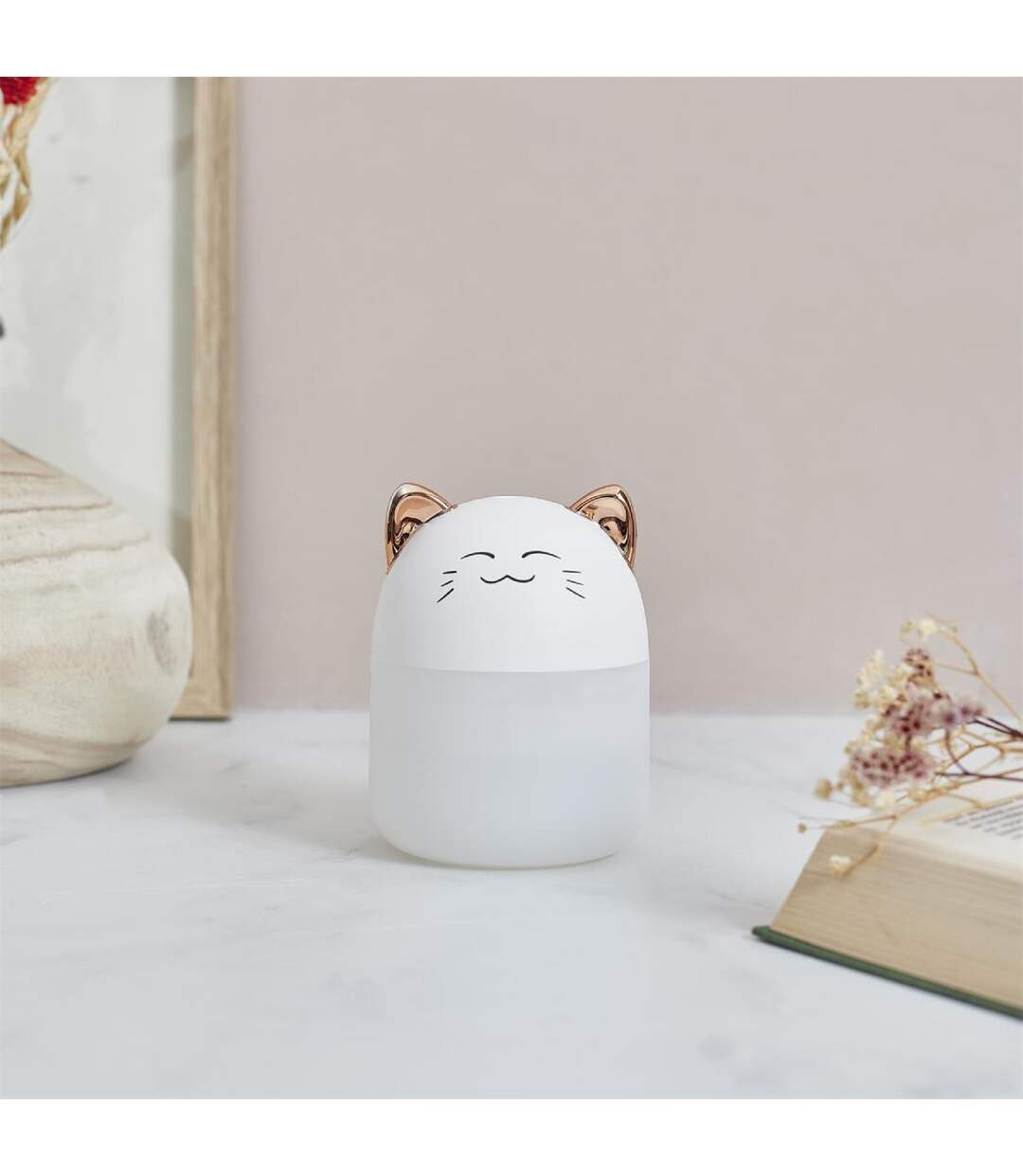 Diffuseur de Parfum LED Chat 200ml Blanc-3