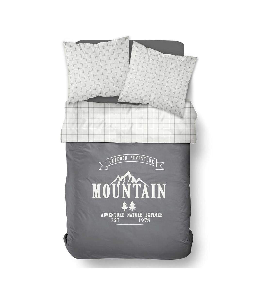 Parure de lit imprimé a carreaux coton today mountain 220x240-2